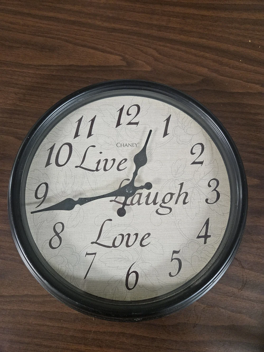 'Live Laugh Love' Round Wall Clock in Black